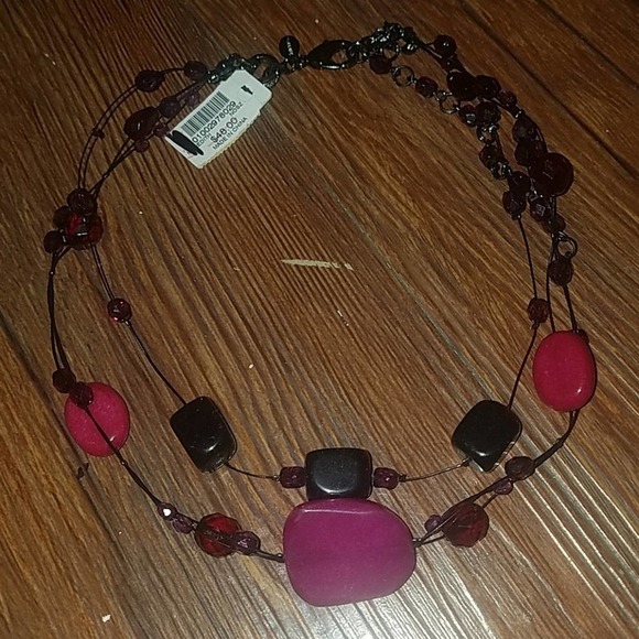 NWT CHICO'S stone necklace with extender - Picture 1 of 4